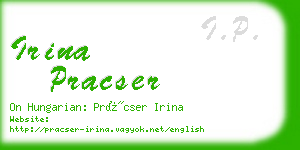 irina pracser business card